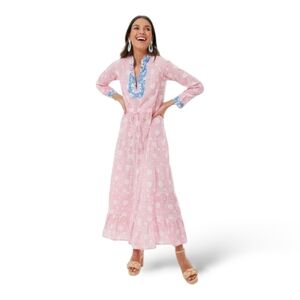 Kleed Kaftan Artisanal Block Print Maxi Dress S/M | Indie Boho Vibe - Handloomed